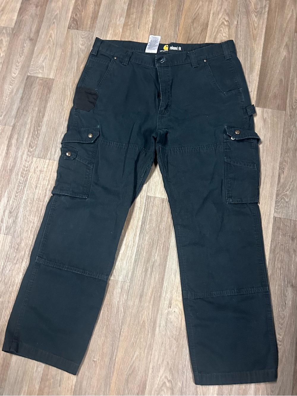 Carhartt Mens Relaxed Fit Ripstop Cargo Pants Mens 40x30 Double Knee B342-BLK